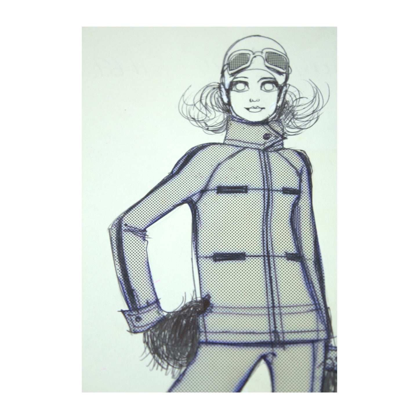 Gray MCA Original Mounted Drawing: Veronica Papworth - SKI