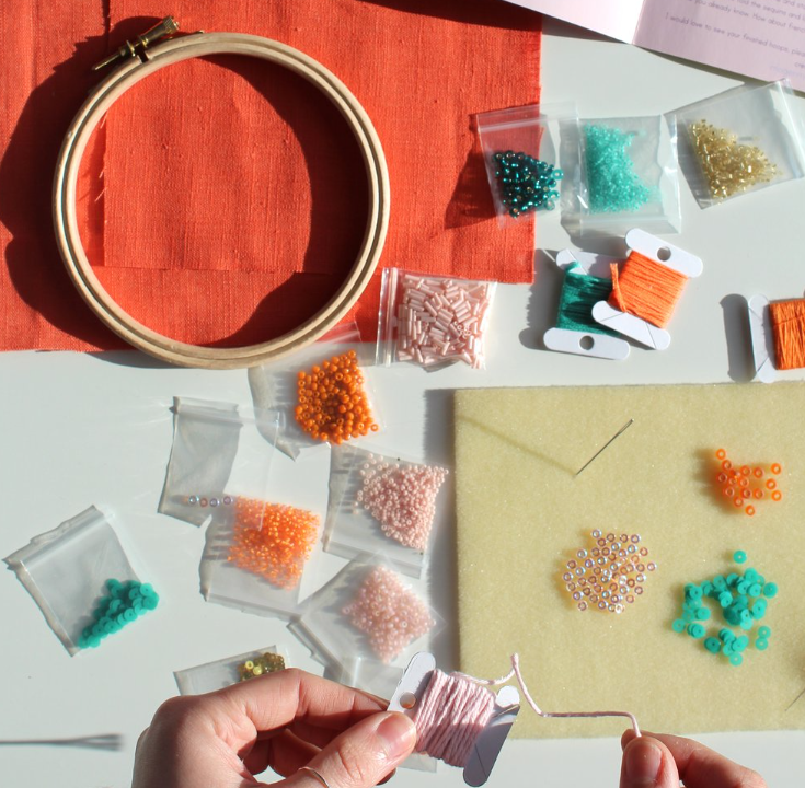 Imogen Melissa: Beaded and Embroidery Kit in Orange