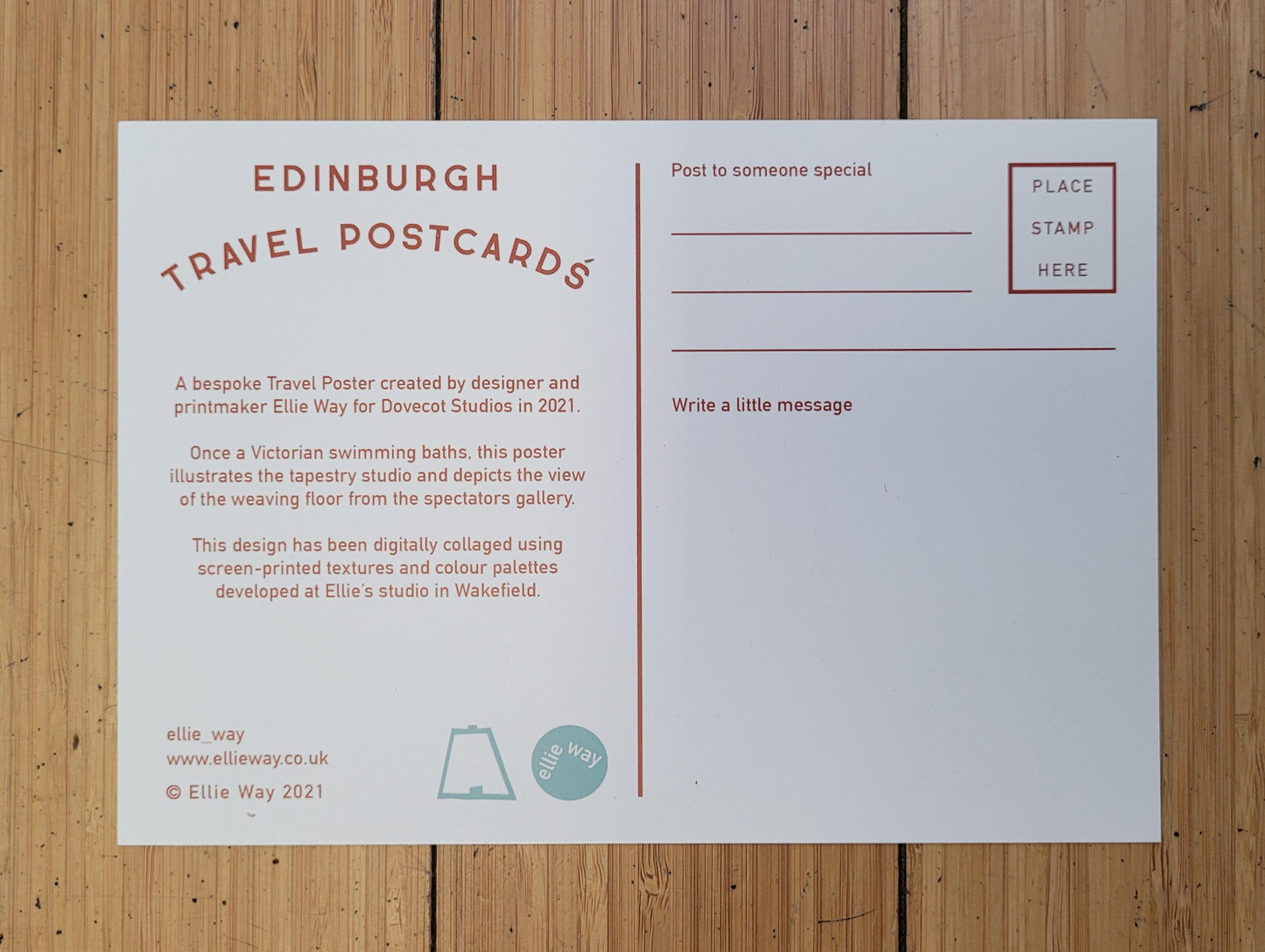 Dovecot A5 Postcard by Ellie Way