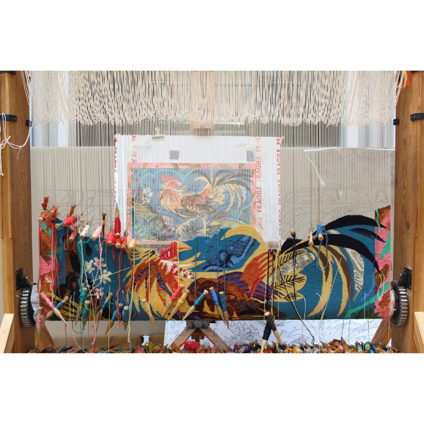 Tapestry Colour Studies: Mark Hearld and Dovecot Studios, The Cockerel 2025 #3