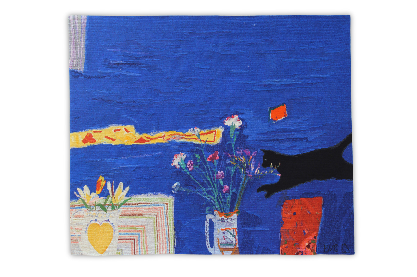 Tapestry Colour Studies: Elizabeth Blackadder, Flowers and Black Cat