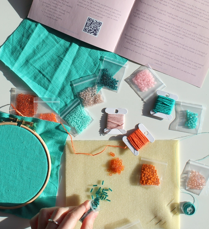 Imogen Melissa: Beaded and Embroidery Kit in Turquoise