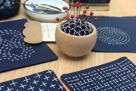 Japanese Sashiko stitched pincushion workshop 24th Jan 2025