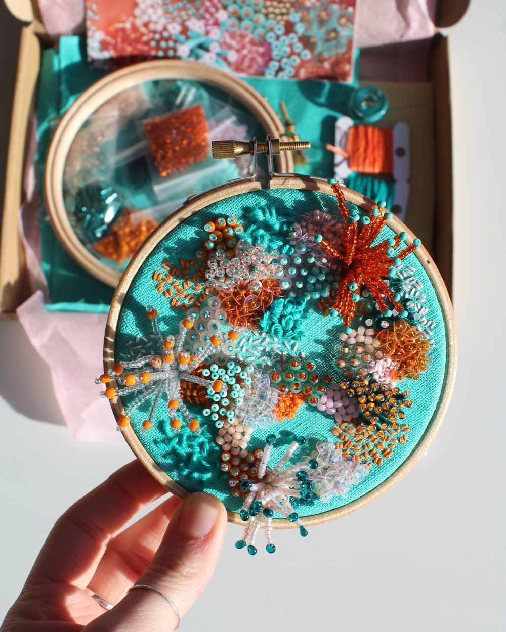 Imogen Melissa: Beaded and Embroidery Kit in Turquoise