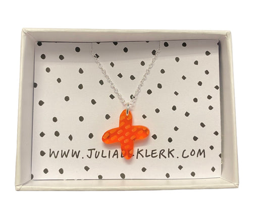 JEWELLERY: Julia De Klerk - Cross Charm Necklace (Orange)