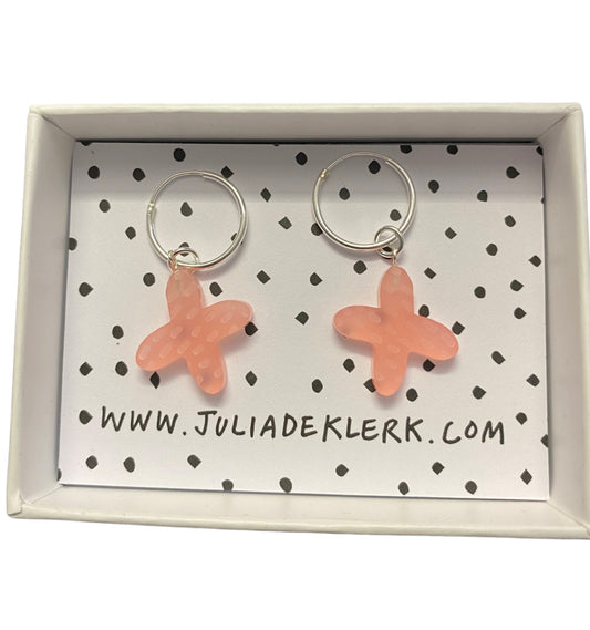 JEWELLERY: Julia De Klerk - Cross Hoop Earrings (Pink)
