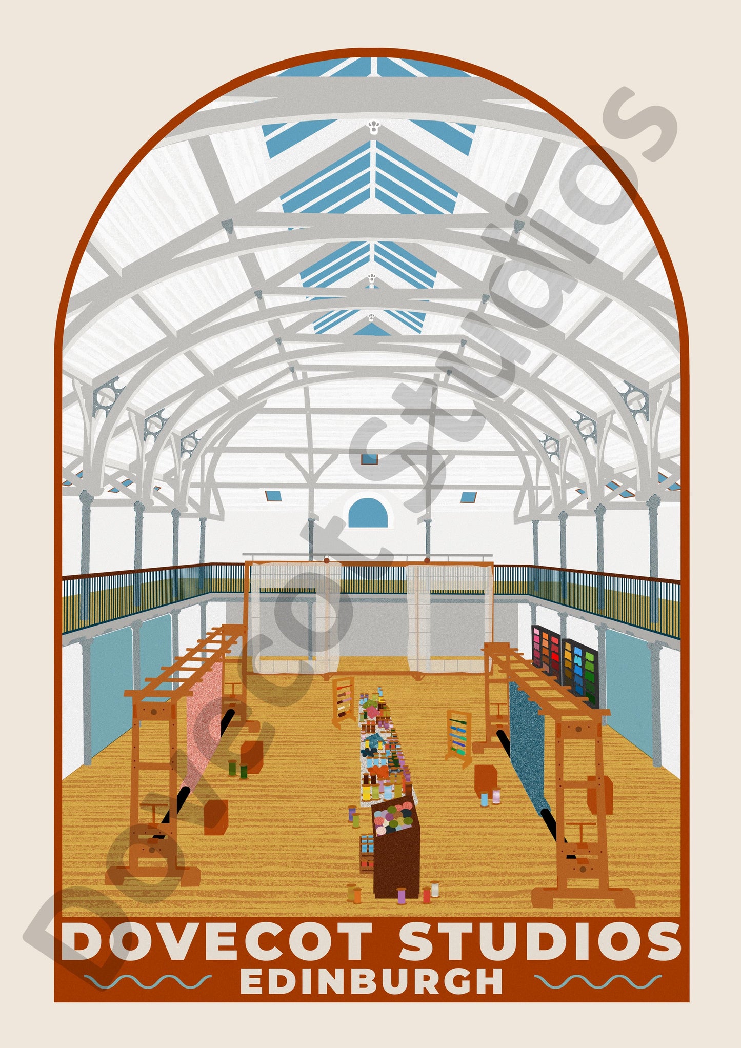 Dovecot Studios, A2 Poster by Ellie Way